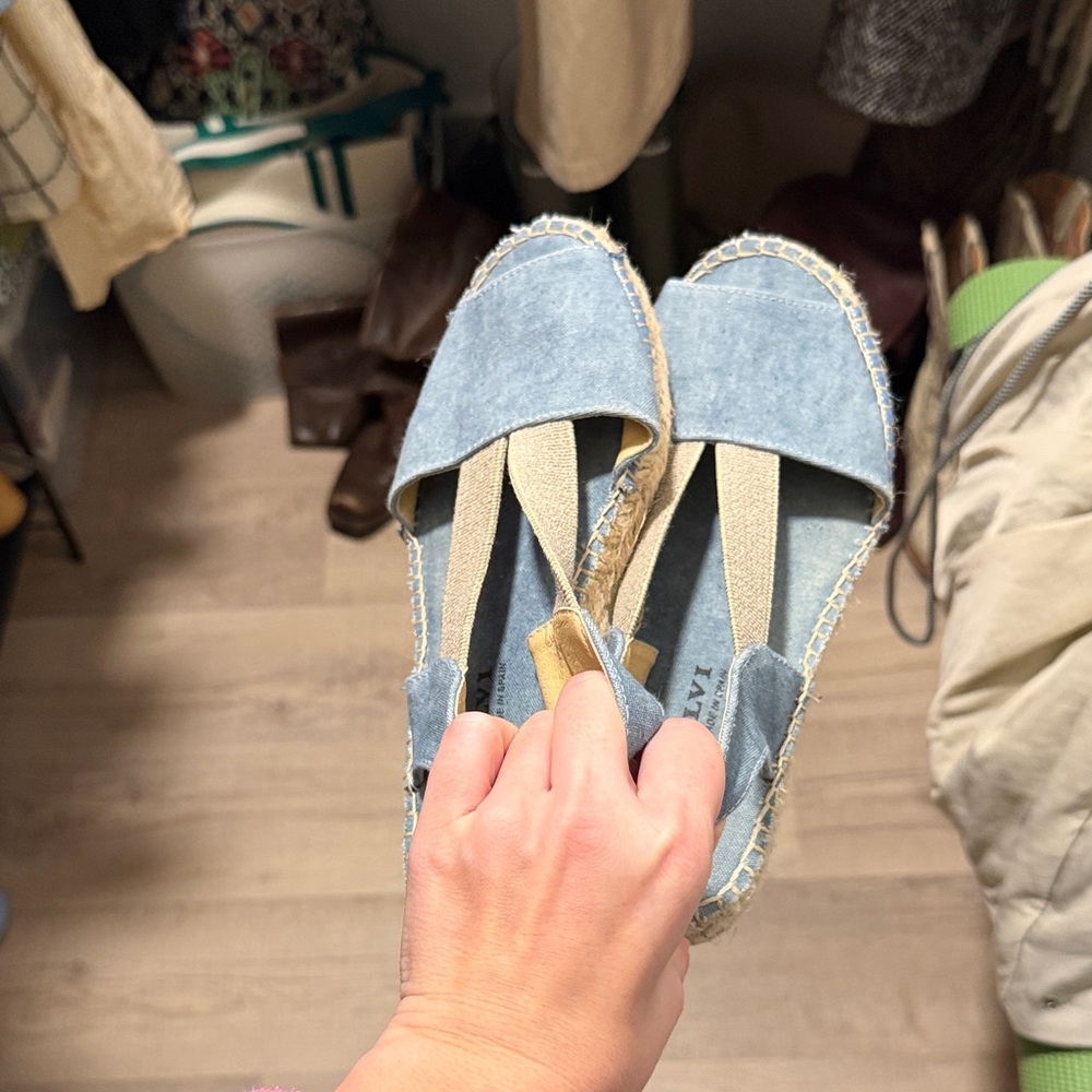 Casual Blue Denim Espadrille Sandals